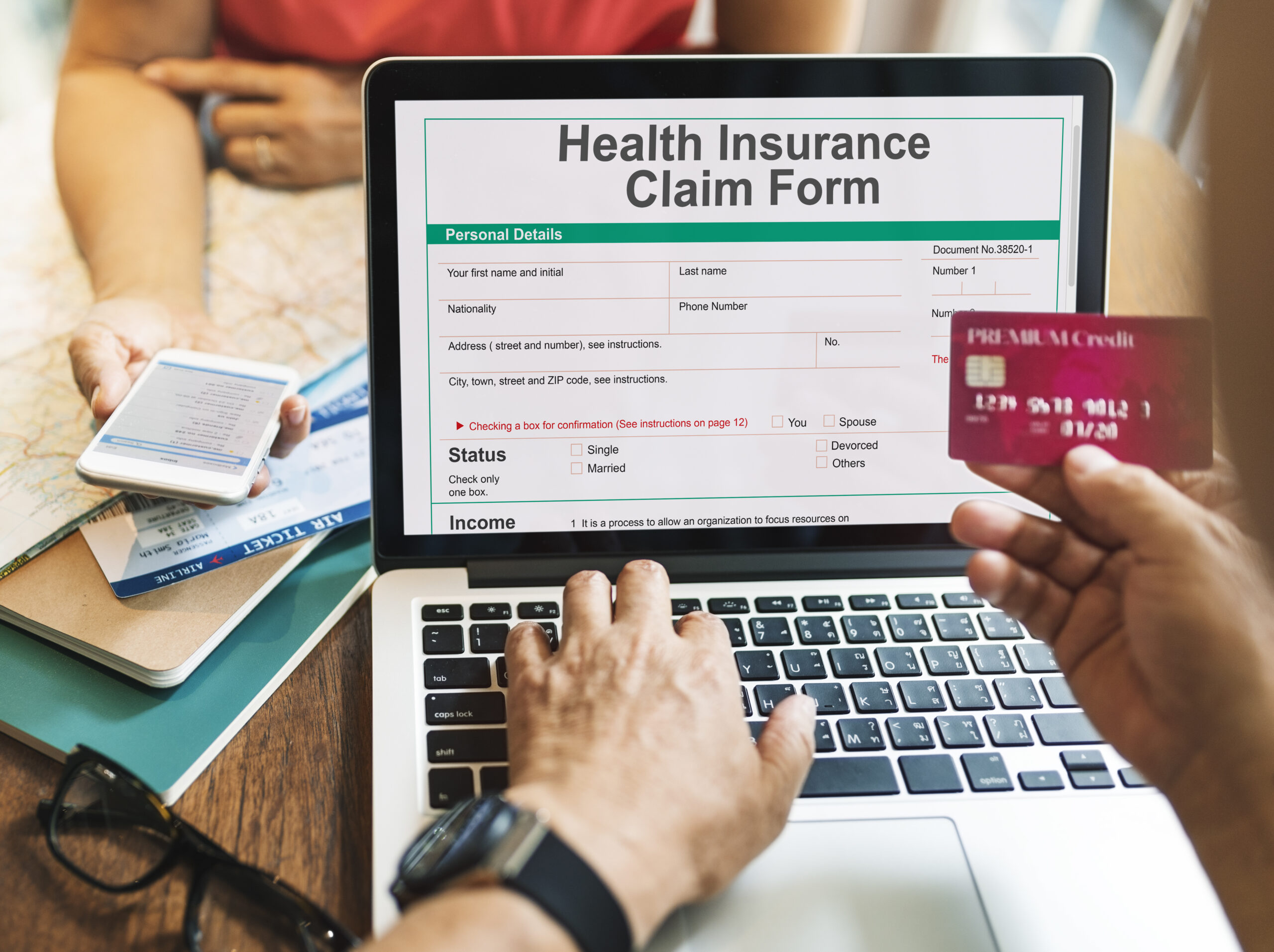 Health Benefits Claim Benefits Form Concept